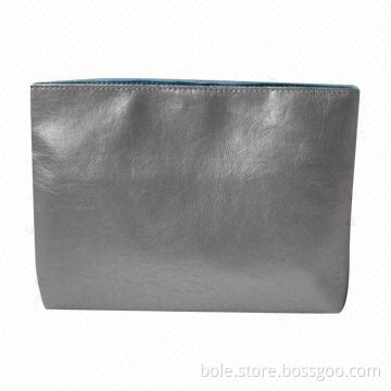 Metal PVC Cosmetic Bag with Magnetic Snap Closure, Can be Used for Promotional Purposes